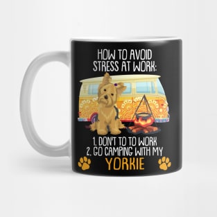 Camping With Yorkie To Avoid Stress Mug